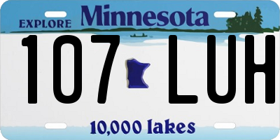 MN license plate 107LUH