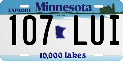 MN license plate 107LUI