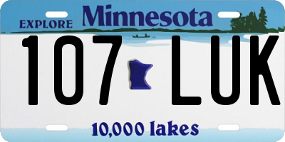 MN license plate 107LUK