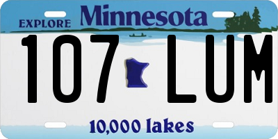 MN license plate 107LUM