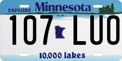 MN license plate 107LUO