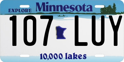 MN license plate 107LUY