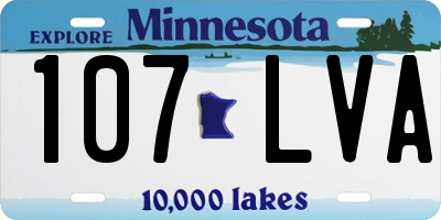 MN license plate 107LVA
