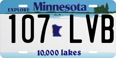 MN license plate 107LVB