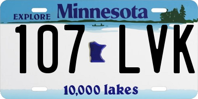 MN license plate 107LVK