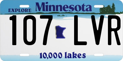 MN license plate 107LVR