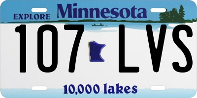 MN license plate 107LVS