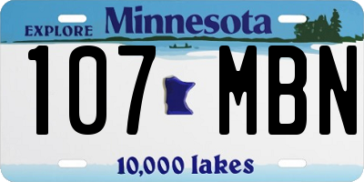 MN license plate 107MBN