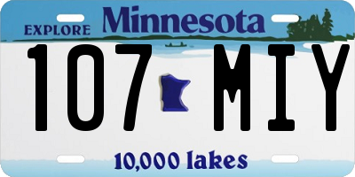 MN license plate 107MIY