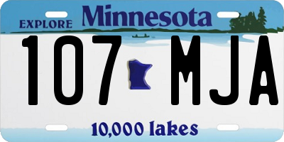 MN license plate 107MJA