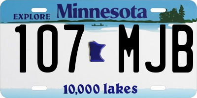 MN license plate 107MJB