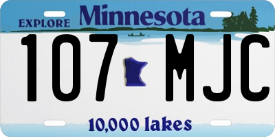 MN license plate 107MJC