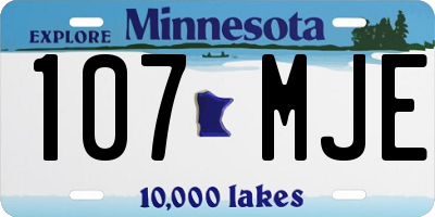 MN license plate 107MJE