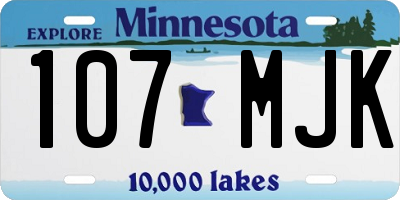 MN license plate 107MJK