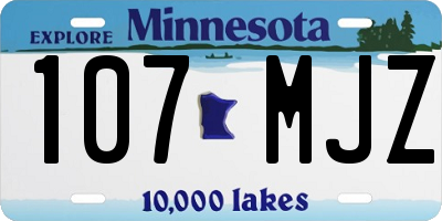 MN license plate 107MJZ