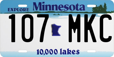 MN license plate 107MKC