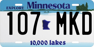 MN license plate 107MKD