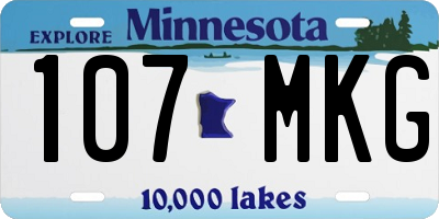 MN license plate 107MKG