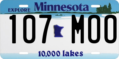MN license plate 107MOO