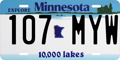 MN license plate 107MYW