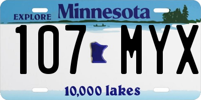 MN license plate 107MYX