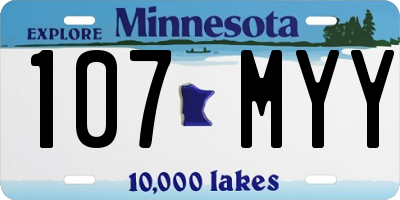 MN license plate 107MYY