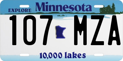 MN license plate 107MZA