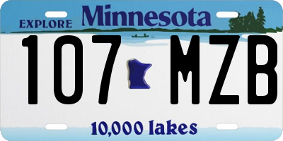 MN license plate 107MZB