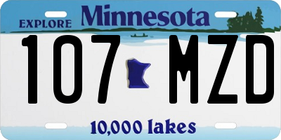 MN license plate 107MZD