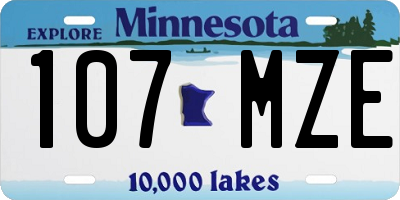 MN license plate 107MZE