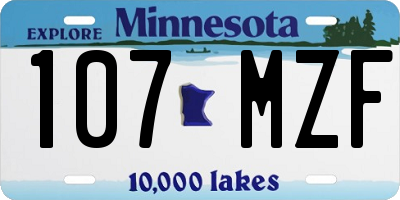 MN license plate 107MZF