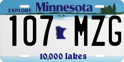 MN license plate 107MZG