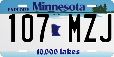 MN license plate 107MZJ