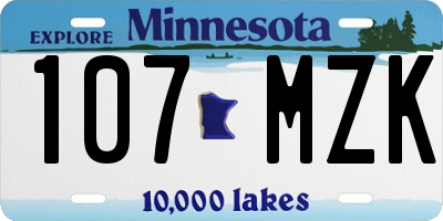 MN license plate 107MZK
