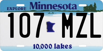 MN license plate 107MZL