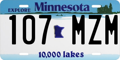 MN license plate 107MZM