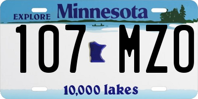 MN license plate 107MZO