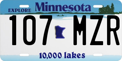 MN license plate 107MZR