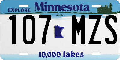 MN license plate 107MZS