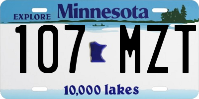 MN license plate 107MZT