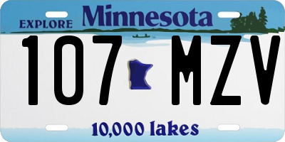 MN license plate 107MZV
