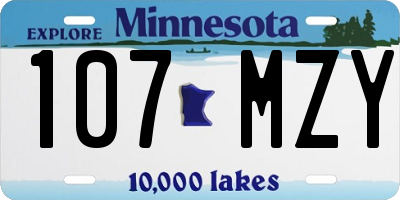 MN license plate 107MZY