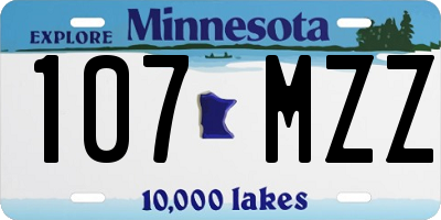 MN license plate 107MZZ