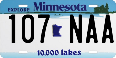 MN license plate 107NAA
