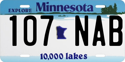 MN license plate 107NAB