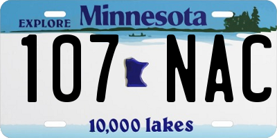 MN license plate 107NAC