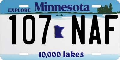 MN license plate 107NAF