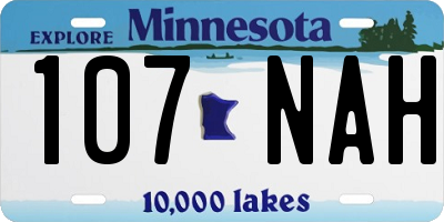 MN license plate 107NAH