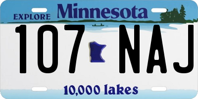 MN license plate 107NAJ