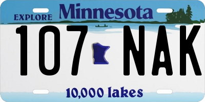 MN license plate 107NAK
